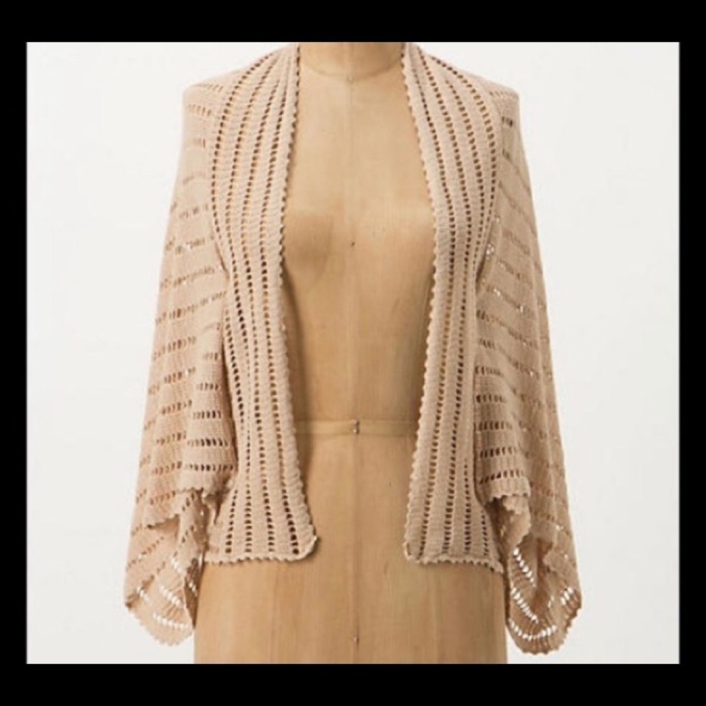 Anthropologie Sparrow Hammock Cardi Shrug. Beige - Picture 1 of 7
